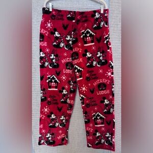 Disney Red and White Minnie & Mickey Mouse Fleece Pants